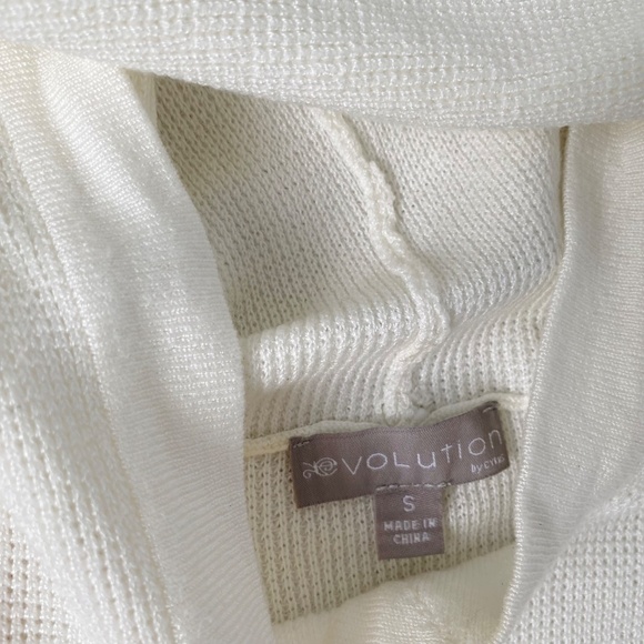 Orange and Off-White Colorblock Hooded Pullover Sweater - Picture 3 of 8